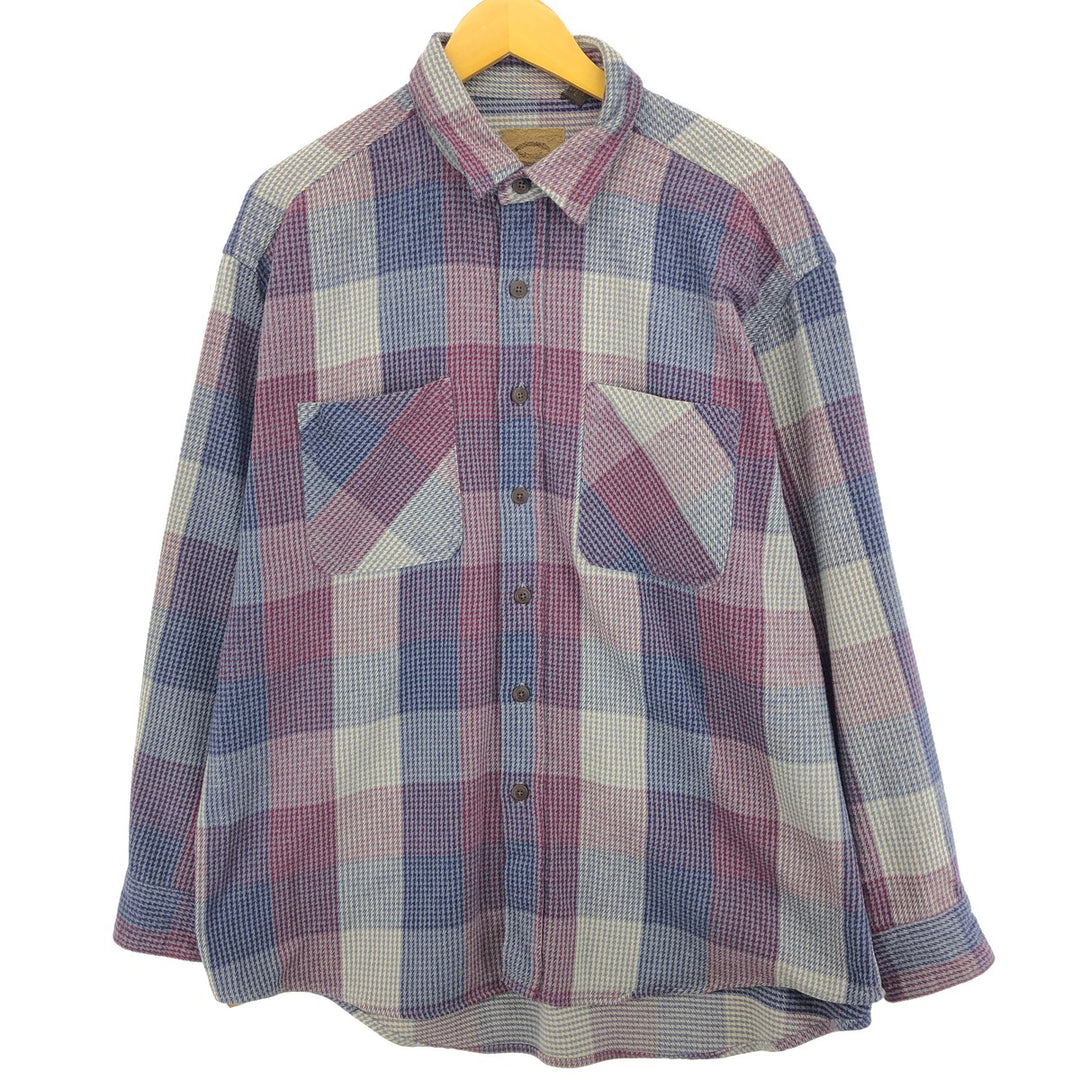 90'S ST JOHN'S BAY Long Sleeve Heavy Flannel Check Shirt Men's XL Vintage /eaa488470