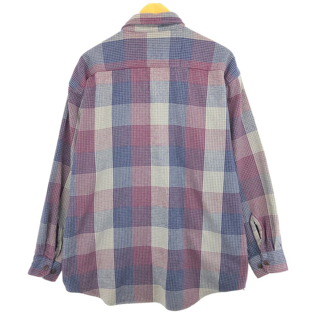 90'S ST JOHN'S BAY Long Sleeve Heavy Flannel Check Shirt Men's XL Vintage /eaa488470