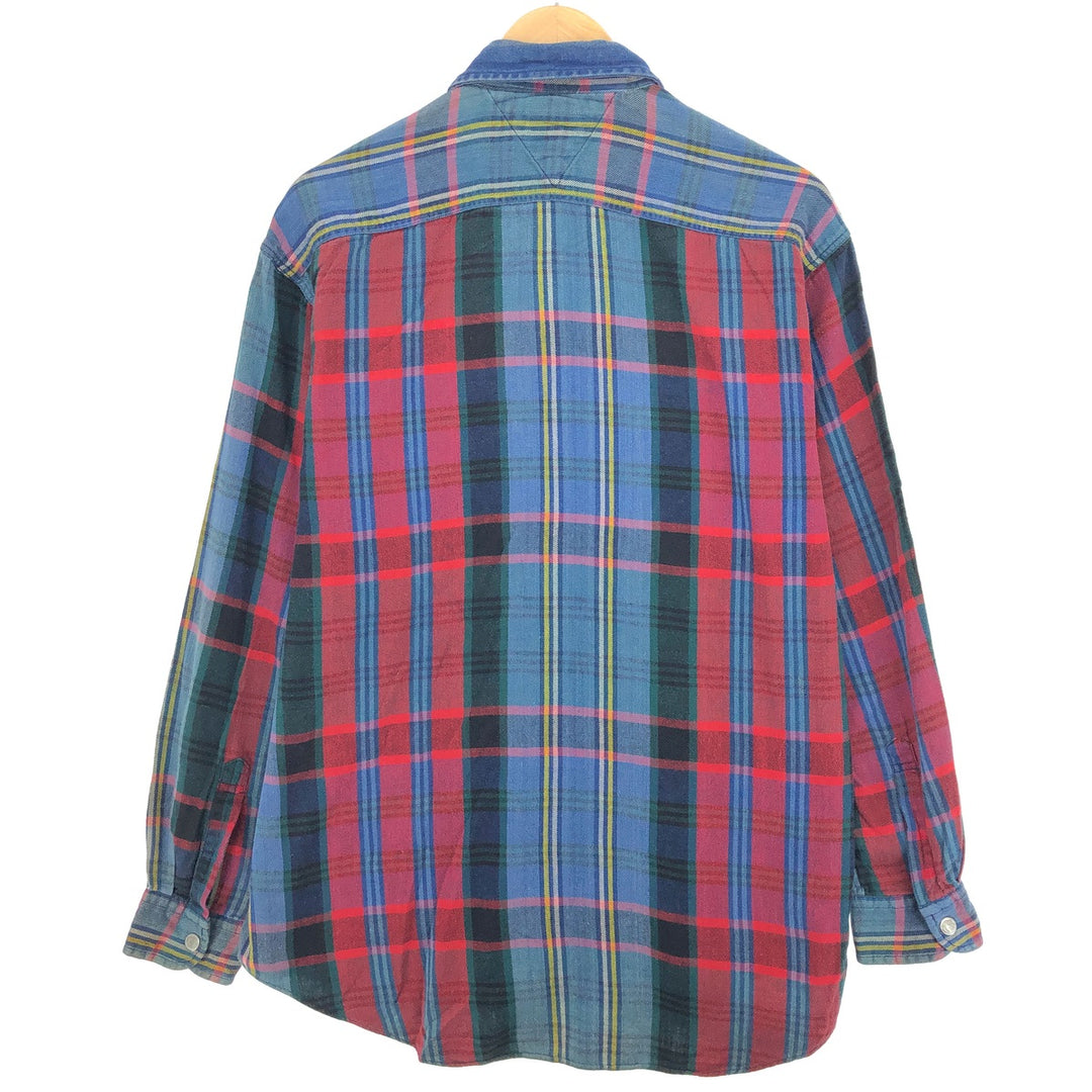 90s~ Tommy Hilfiger Long Sleeve Flannel Check Shirt Men's M Size Vintage / eaa488472