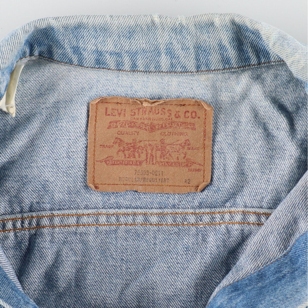 ~90'S Levi's 75505-0211 denim jacket, denim jacket, men's size L, vintage /eaa488481