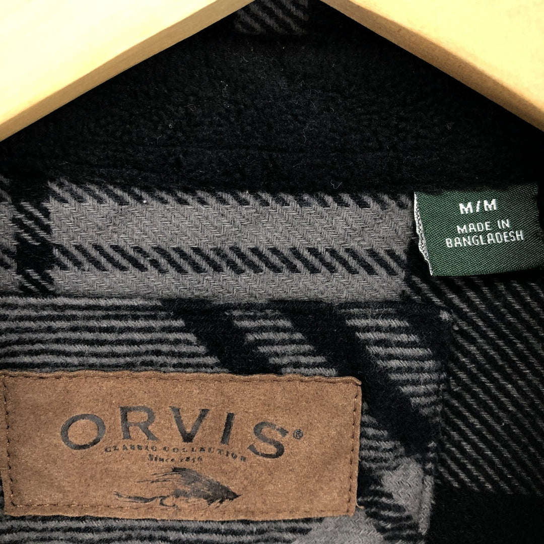 ORVIS Long Sleeve Heavy Flannel Check Shirt Men's M Size / eaa488490