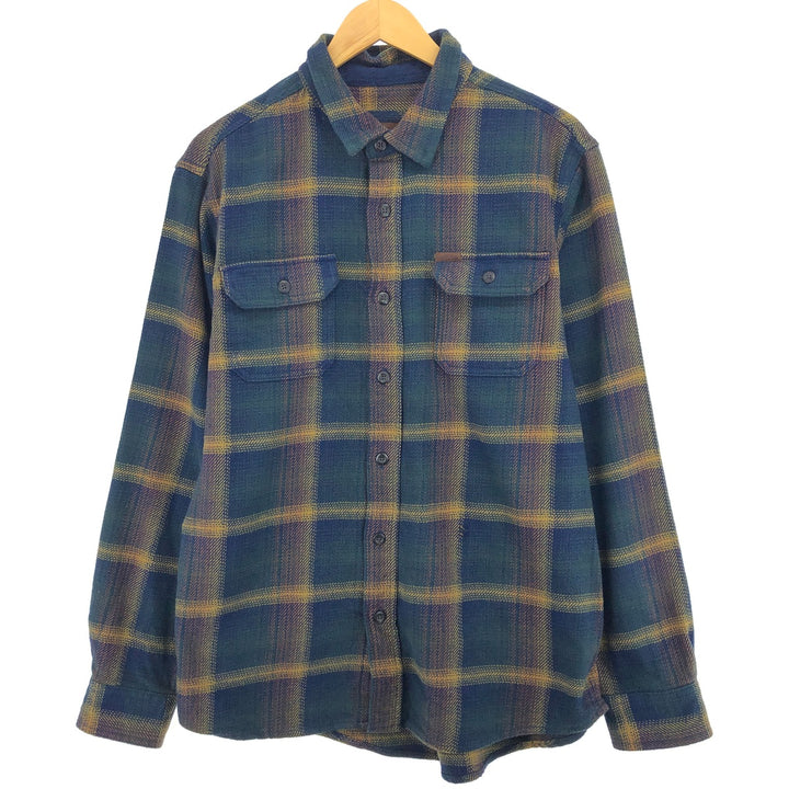 ORVIS Ombre Check Long Sleeve Heavy Flannel Check Shirt Men's L size / eaa488491