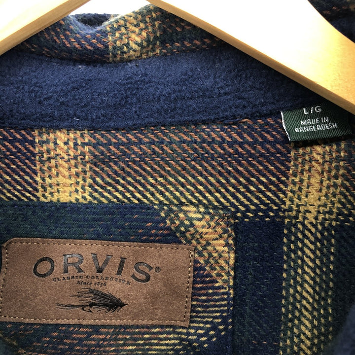 ORVIS Ombre Check Long Sleeve Heavy Flannel Check Shirt Men's L size / eaa488491