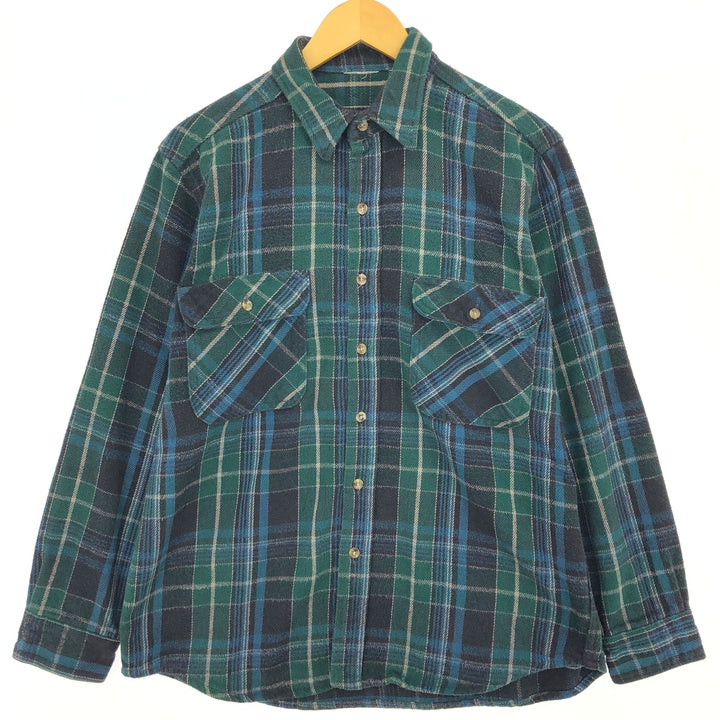 Long sleeve heavy flannel check shirt, men's size L / eaa488493