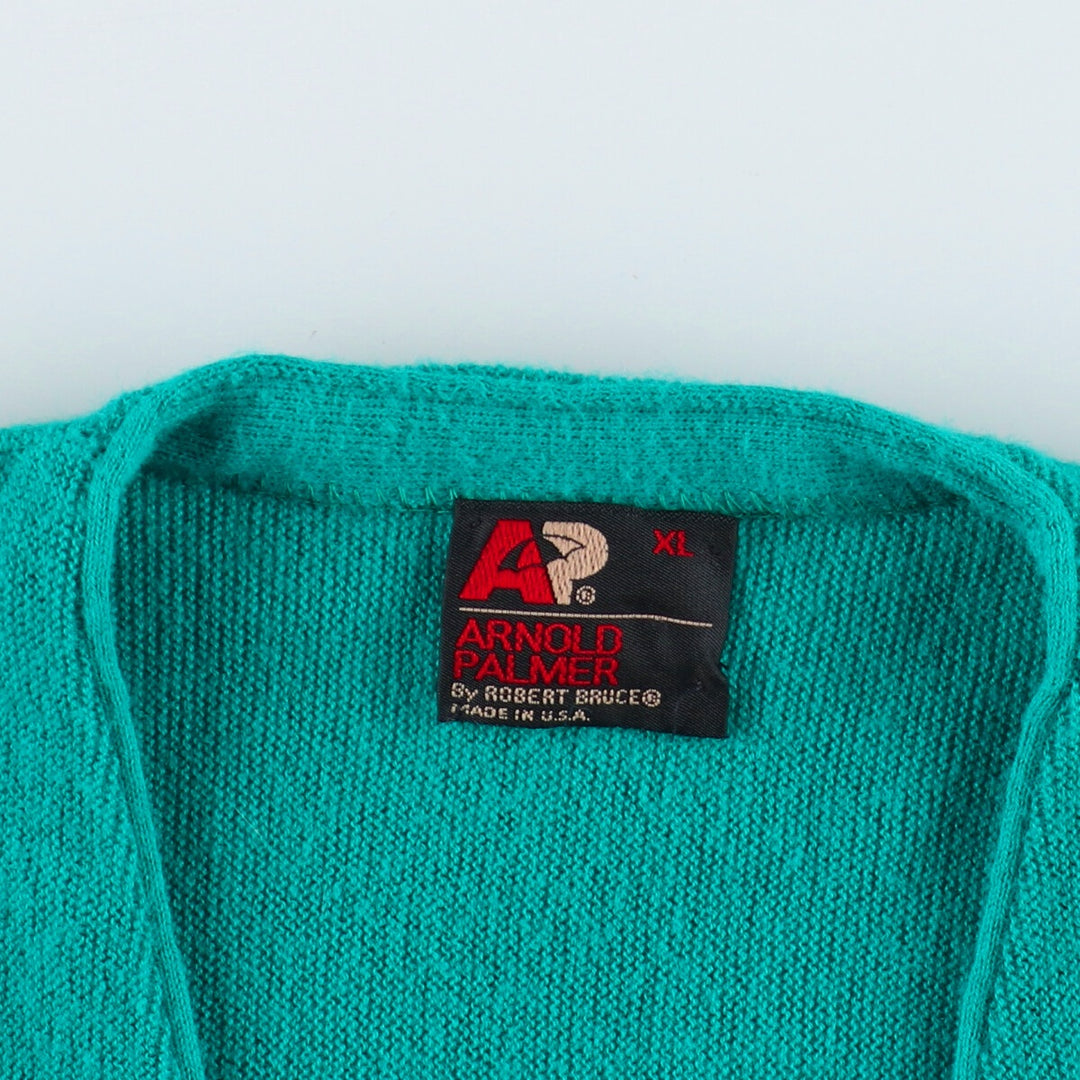 70'S Arnold Palmer acrylic knit cardigan, made in the USA, men's XL size, vintage /eaa488500