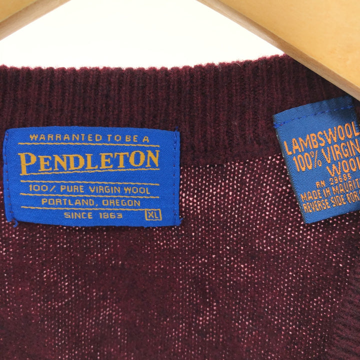 Pendleton V-neck wool knit vest, men's XL size /eaa488512