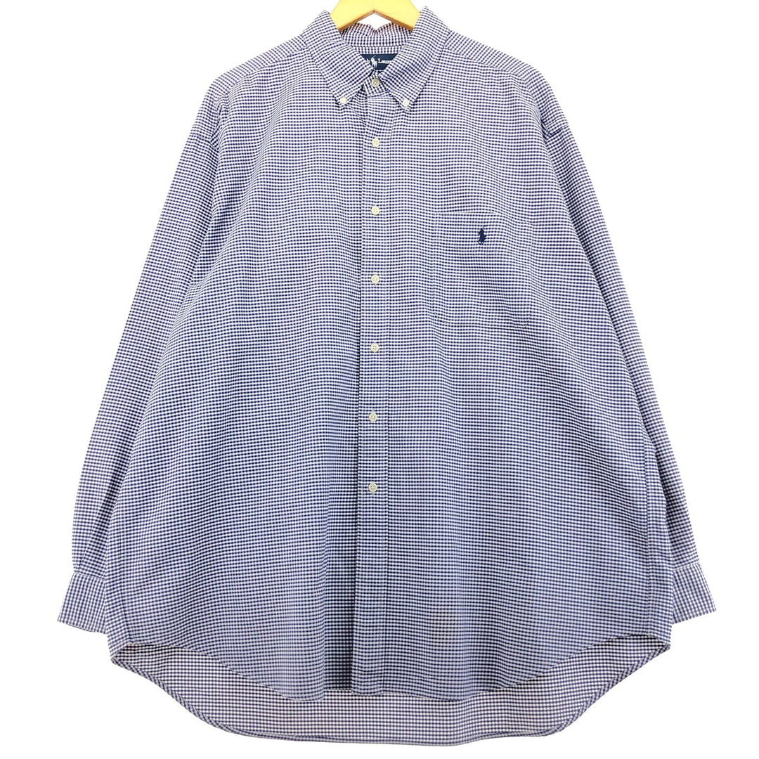 Ralph Lauren BIG SHIRT Long sleeve button-down check shirt Men's XL equivalent /eaa488582
