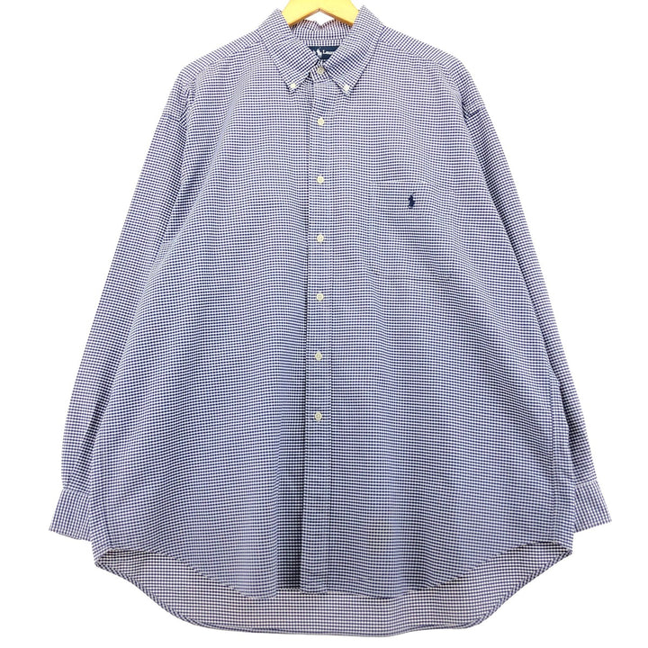 Ralph Lauren BIG SHIRT Long sleeve button-down check shirt Men's XL equivalent /eaa488582