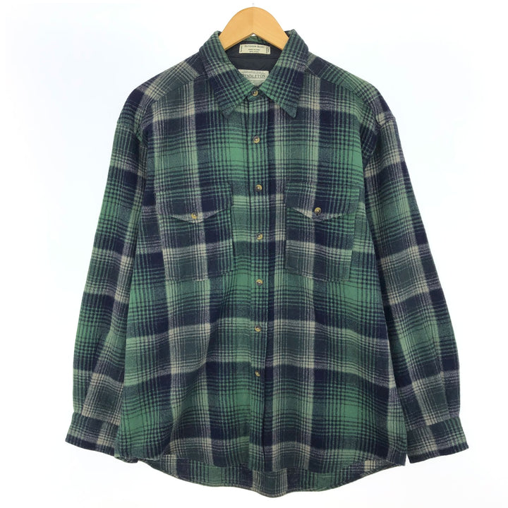 Pendleton Ombre Check Wool Shirt, Men's Size L / eaa488615