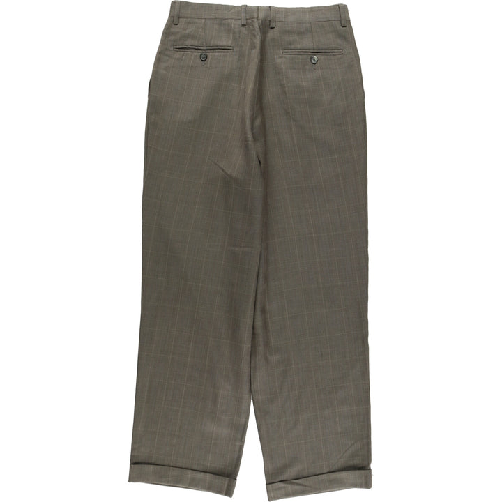 LINEA NATURALE Check Pattern Two-pleat Wool Pants Slacks Made in Italy Men's W31 equivalent /eaa488739