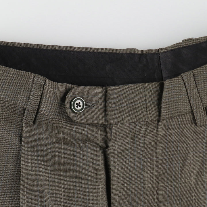 LINEA NATURALE Check Pattern Two-pleat Wool Pants Slacks Made in Italy Men's W31 equivalent /eaa488739