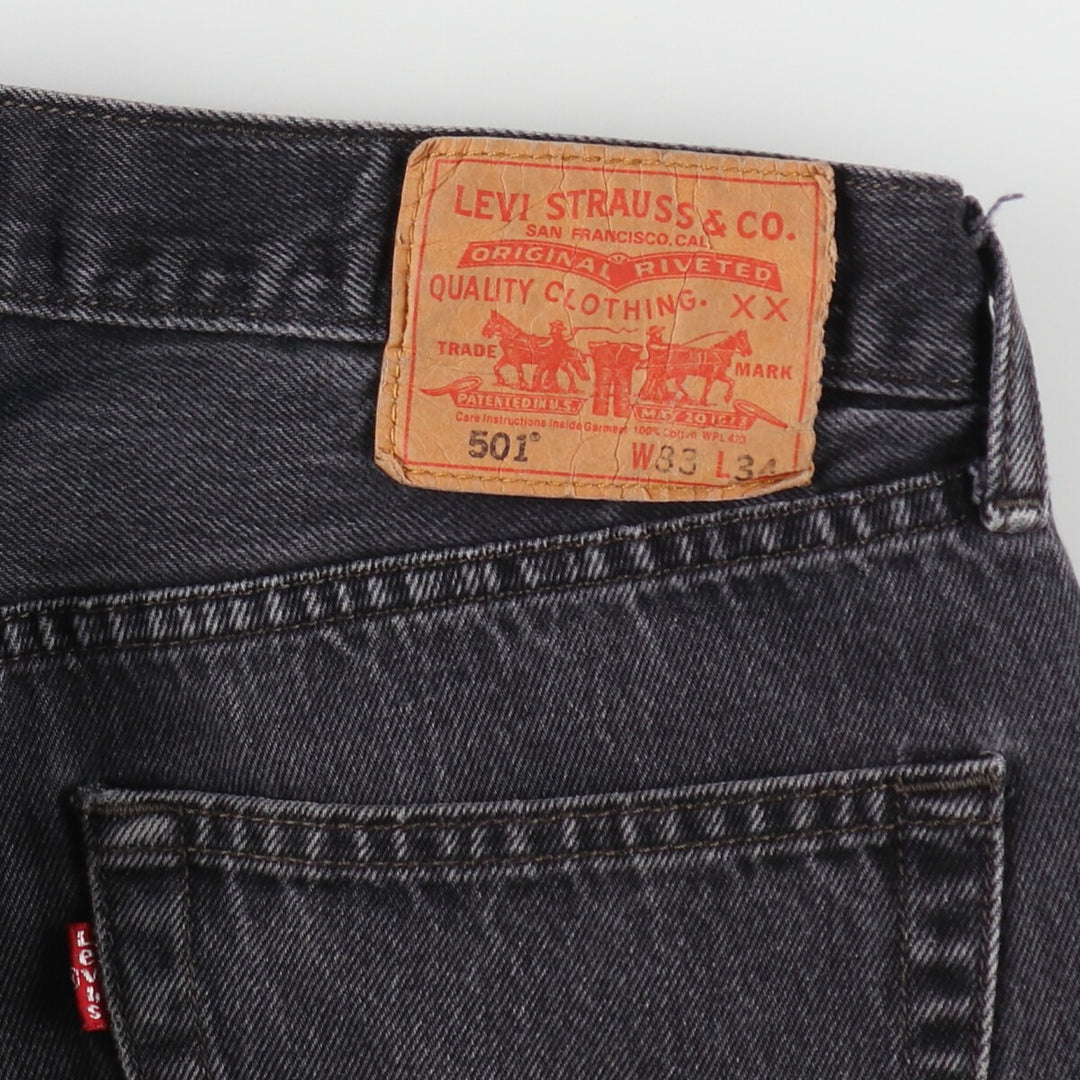 Levi's 501 Black Denim Straight Denim Pants Men's W34 equivalent / eaa488778