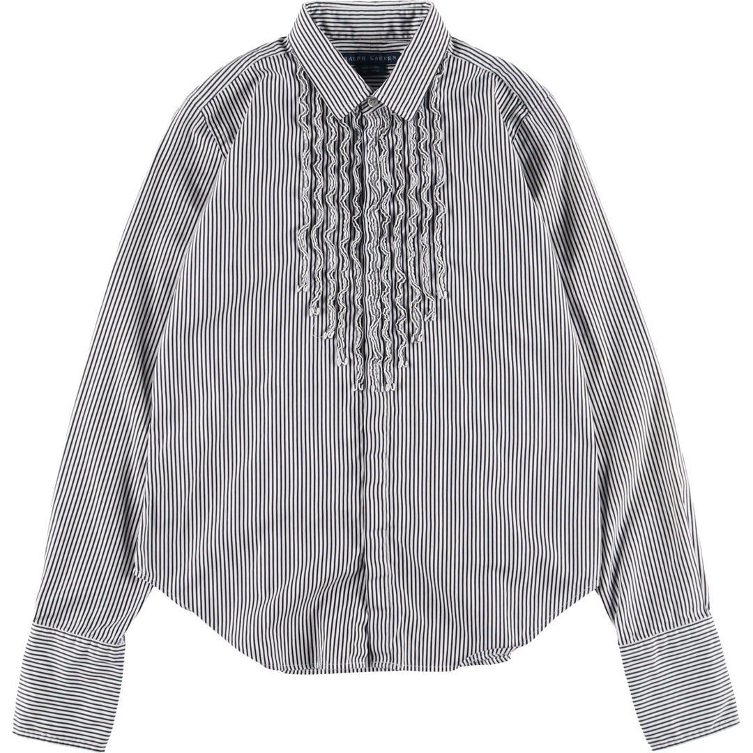 Ralph Lauren RALPH LAUREN Stripe Pattern Long Sleeve Ruffle Blouse Women's M size / eaa488835