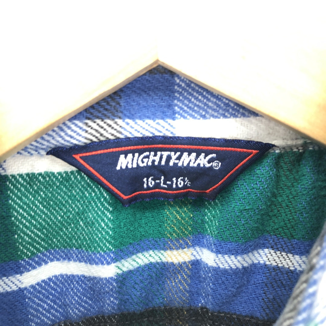 MIGHTY-MAC Long Sleeve Flannel Check Shirt Men's Size L /eaa488840