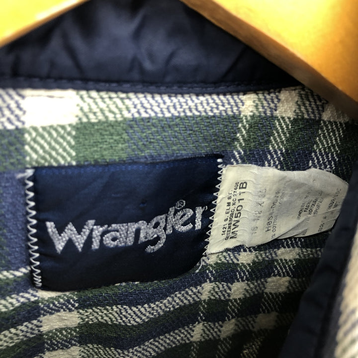 80'S Wrangler Stripe Pattern Long Sleeve Heavy Flannel Shirt Men's L Size Vintage /eaa488841