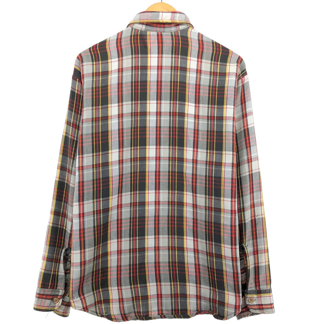 70's BIG MAC long sleeve flannel check shirt made in USA, men's size L /eaa488842