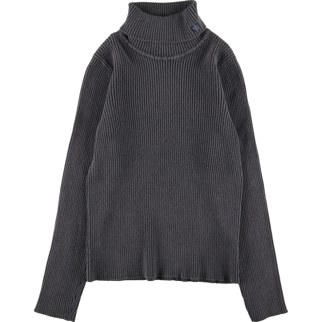 Ralph Lauren LAUREN Lauren Ribbed Turtleneck Cotton Knit Sweater Women's S Size / eaa488878