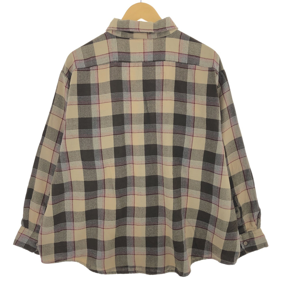 70'S Sears Long Sleeve Flannel Check Shirt Men's XXL Vintage /eaa488903