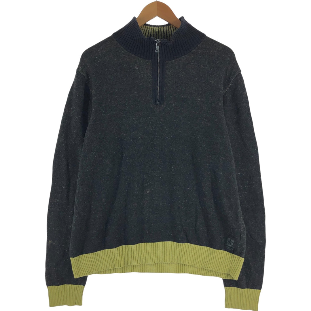 Calvin Klein JEANS Cotton knit half zip sweater Men's size L / eaa489043