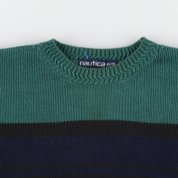 90'S NAUTICA Multi-border Cotton Knit Sweater Men's XL Vintage /eaa489214