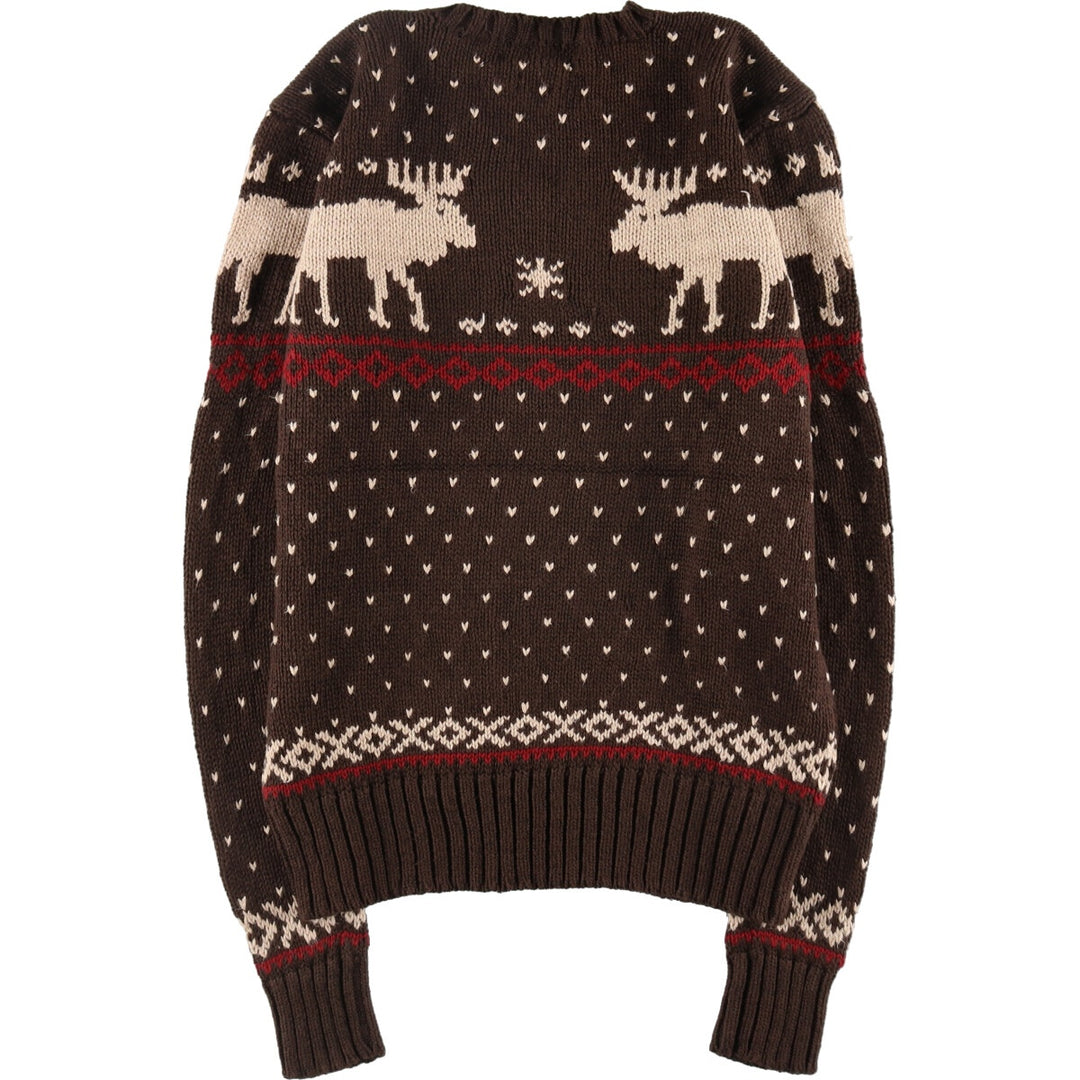 Ralph Lauren POLO by Ralph Lauren Reindeer Pattern All-over Print V-neck Nordic Sweater Men's M size / eaa489258