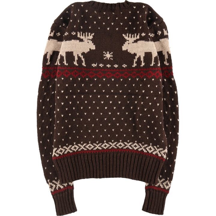 Ralph Lauren POLO by Ralph Lauren Reindeer Pattern All-over Print V-neck Nordic Sweater Men's M size / eaa489258