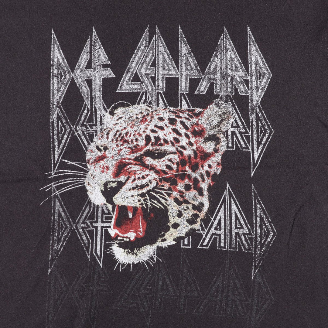 DEF LEPPARD Def Leppard Band T-shirt Band T Men's XL size cotton black type Vintage Second Hand