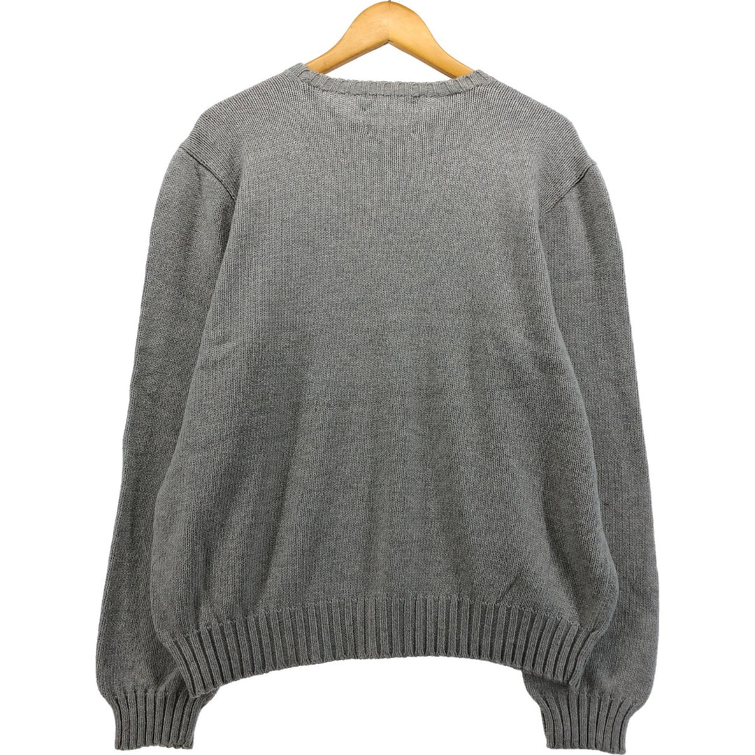 Ralph Lauren POLO by Ralph Lauren Cotton Knit Sweater Men's L size cotton gray type Vintage Second Hand