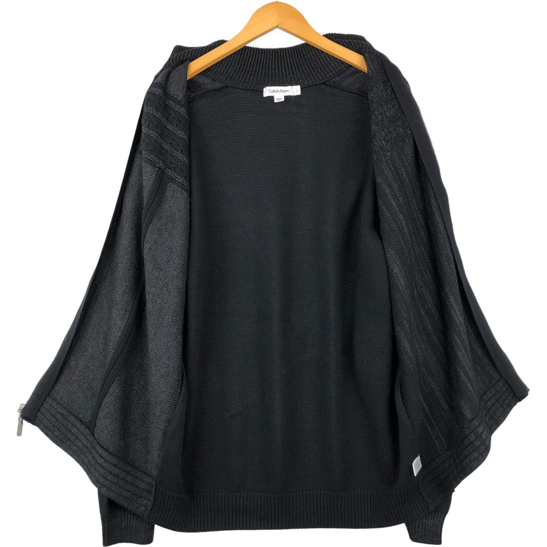 Calvin Klein Driver's Knit Sweater, Men's Size L cotton black type Vintage Second Hand