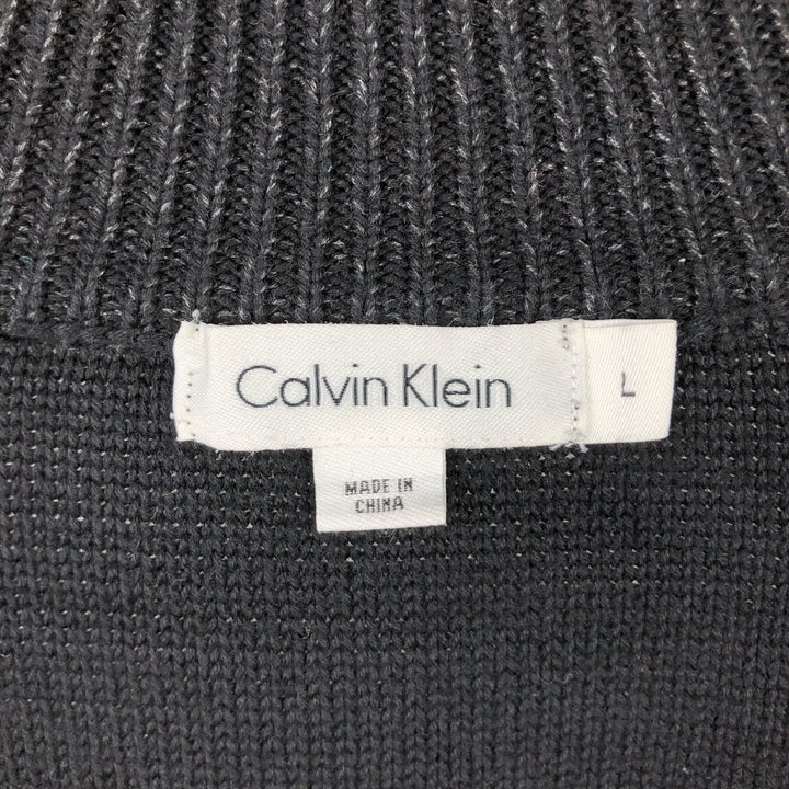 Calvin Klein Driver's Knit Sweater, Men's Size L cotton black type Vintage Second Hand