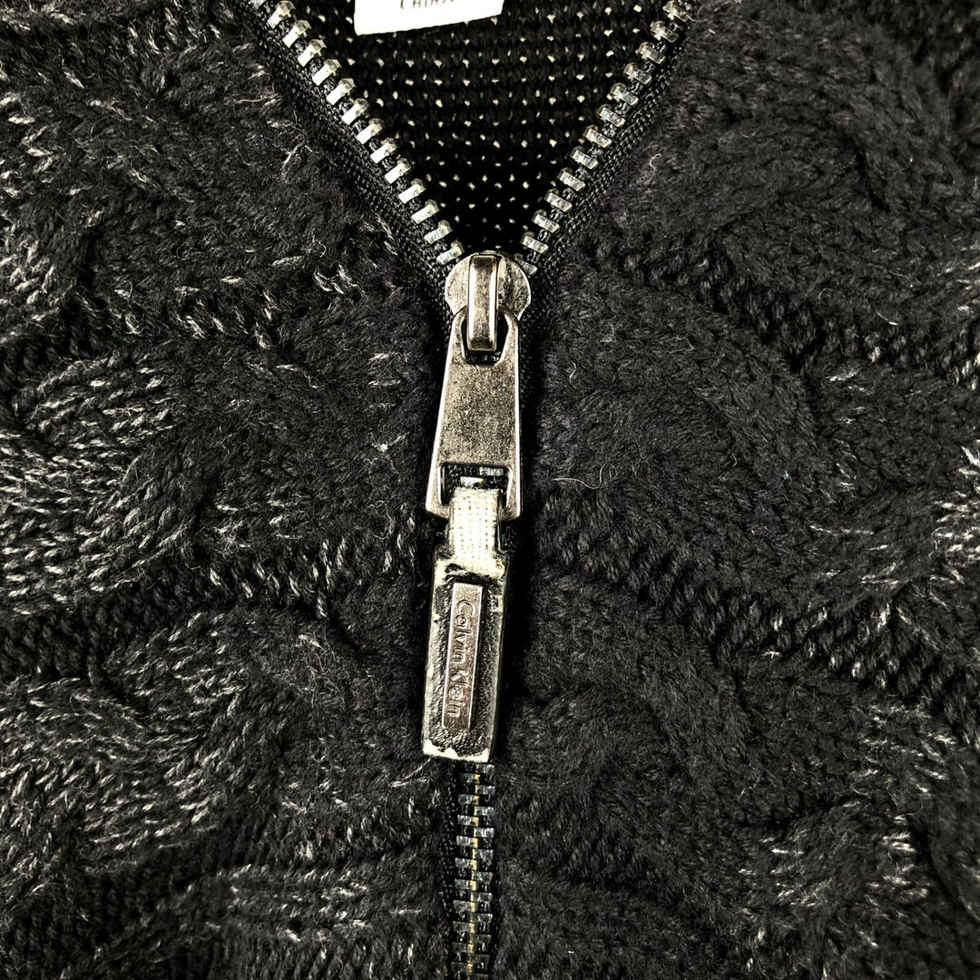 Calvin Klein Driver's Knit Sweater, Men's Size L cotton black type Vintage Second Hand