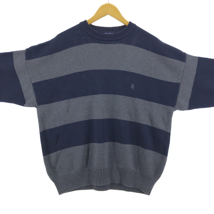 90'S NAUTICA Striped Pattern Cotton Knit Sweater Men's Size L Vintage /eaa489541