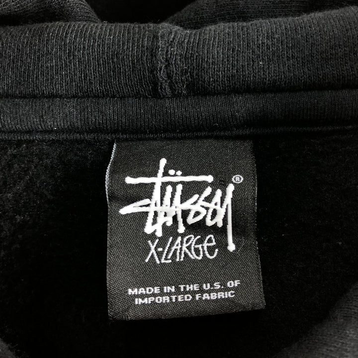 STUSSY Back Print Sweat Pullover Hoodie Made in USA Men's XL /eaa489553