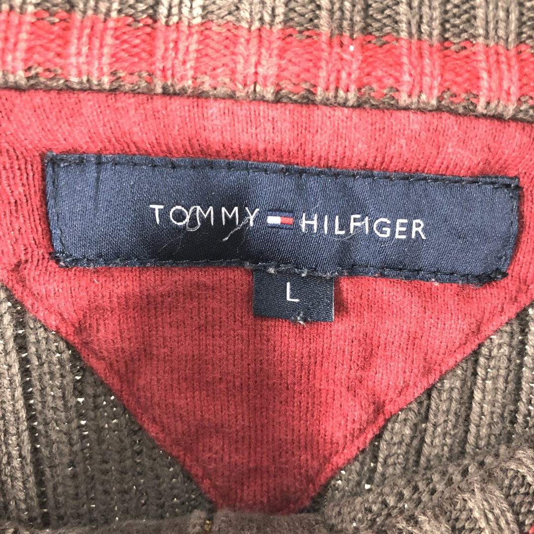 Tommy Hilfiger Driver's Knit Sweater, Men's Size L cotton brown type Vintage Second Hand