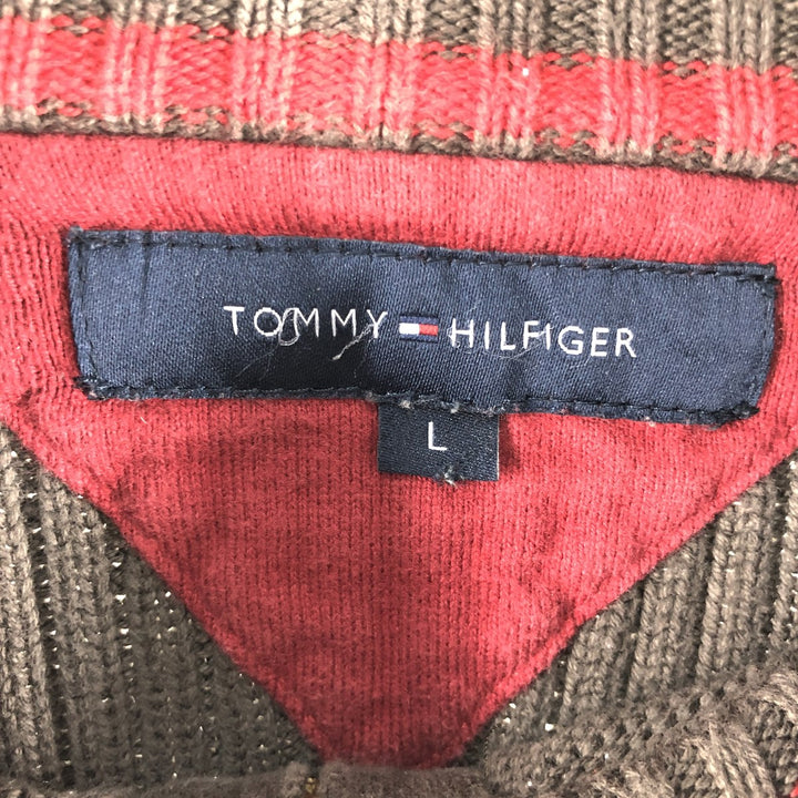 Tommy Hilfiger Driver's Knit Sweater, Men's Size L cotton brown type Vintage Second Hand