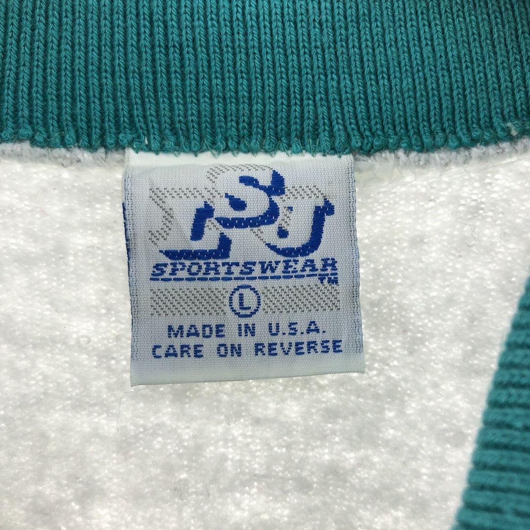 90'S LSJ SPORTS WEAR Printed Sweatshirt Trainer Made in USA Men's L Size Vintage /eaa489813