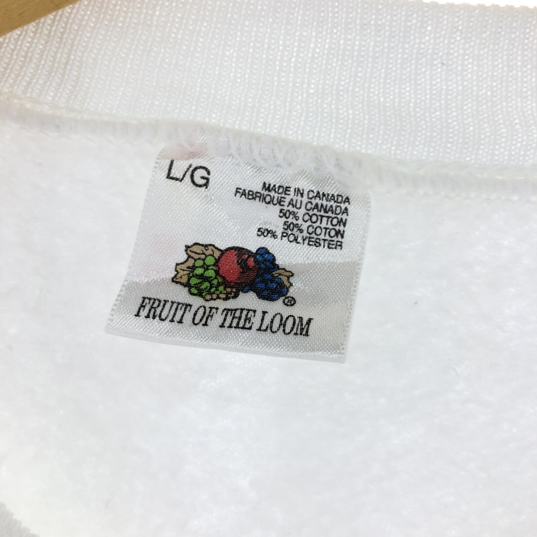 90'S Fruit of the Loom printed sweatshirt, trainer, made in Canada, men's size L, vintage/eaa489819