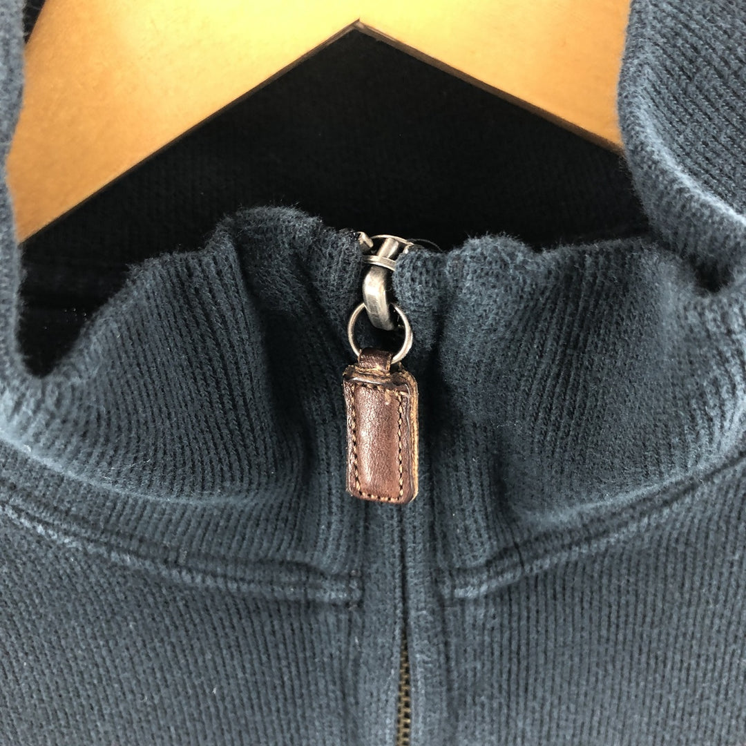 Ralph Lauren POLO by Ralph Lauren Half-Zip Sweatshirt, Men's Size L cotton black type Vintage Second Hand