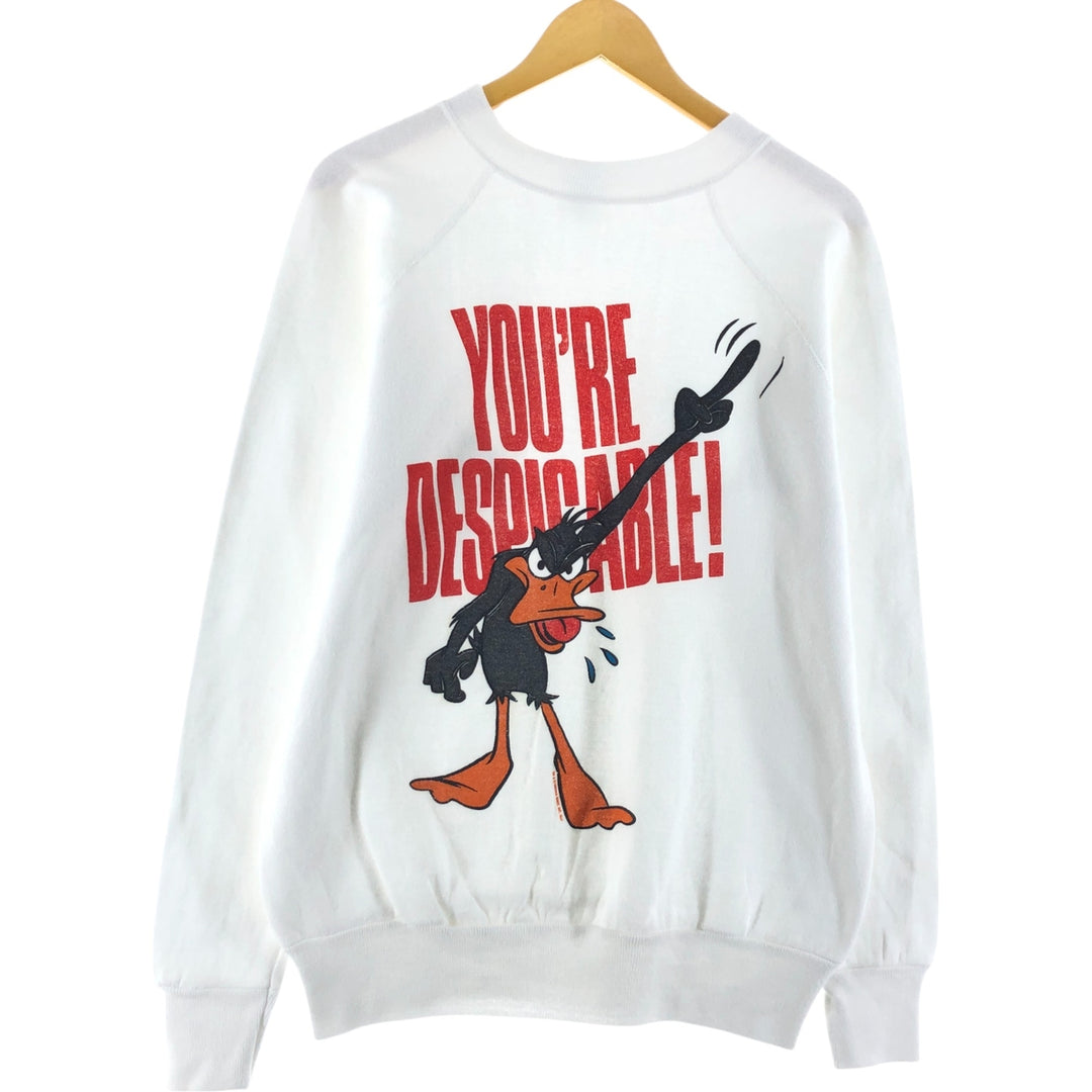 90'S PANNILL Looney Tunes Daffy Duck character sweatshirt, USA made, men's size L /eaa489908