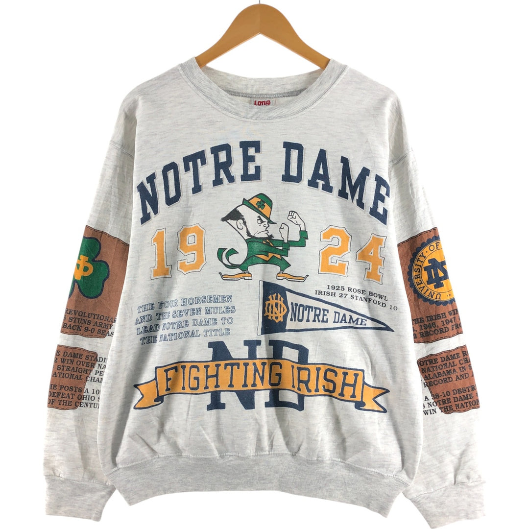 90'S LONG GONE Notre Dame University College Sweatshirt, Made in USA, Men's XL, Vintage /eaa489992