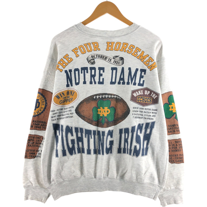 90'S LONG GONE Notre Dame University College Sweatshirt, Made in USA, Men's XL, Vintage /eaa489992