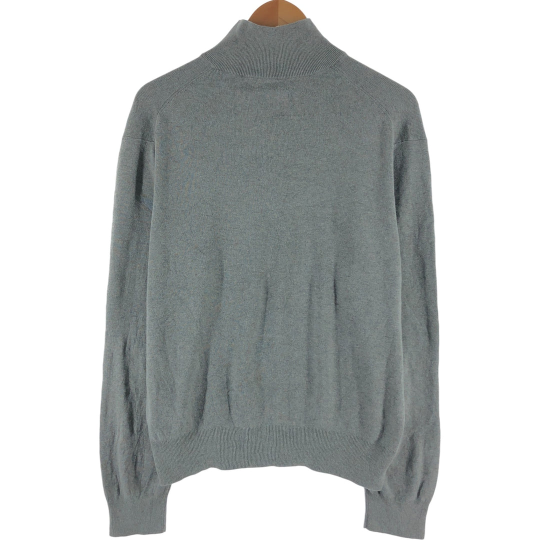 Ralph Lauren POLO RALPH LAUREN Pima cotton knit half zip sweater Men's M size Pima Cotton gray type Vintage Second Hand