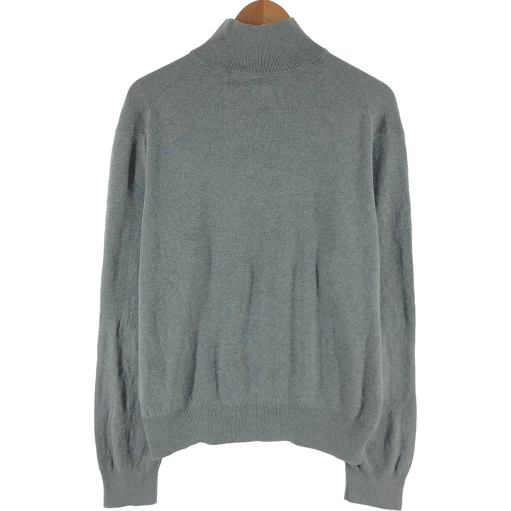 Ralph Lauren POLO RALPH LAUREN Pima cotton knit half zip sweater Men's M size Pima Cotton gray type Vintage Second Hand