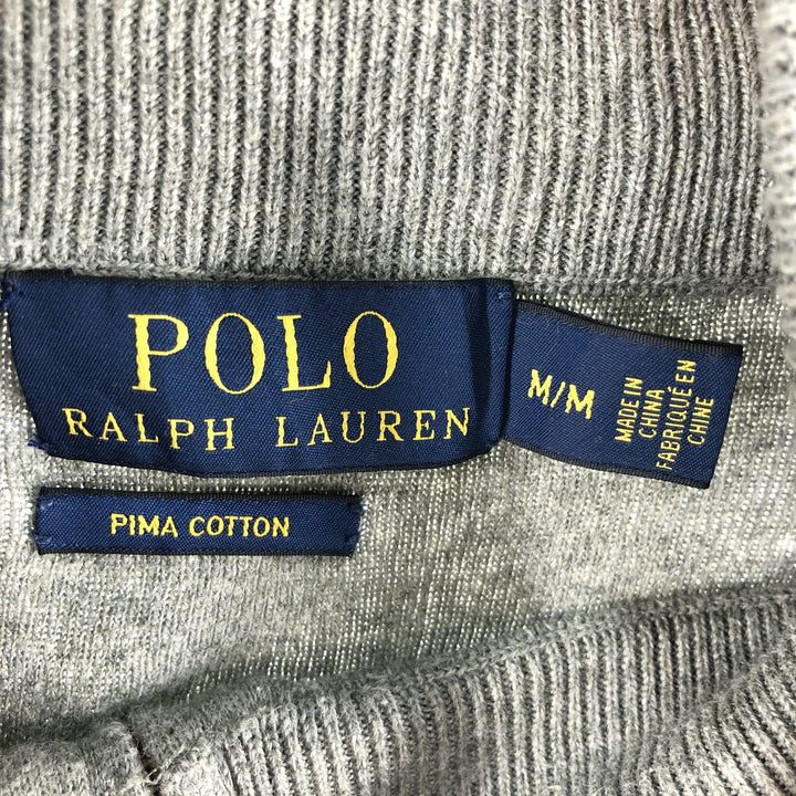 Ralph Lauren POLO RALPH LAUREN Pima cotton knit half zip sweater Men's M size Pima Cotton gray type Vintage Second Hand