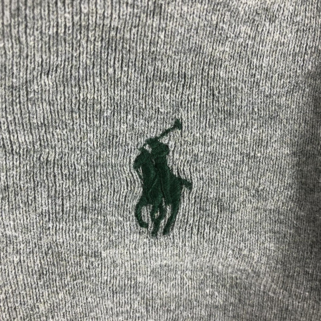 Ralph Lauren POLO RALPH LAUREN Pima cotton knit half zip sweater Men's M size Pima Cotton gray type Vintage Second Hand