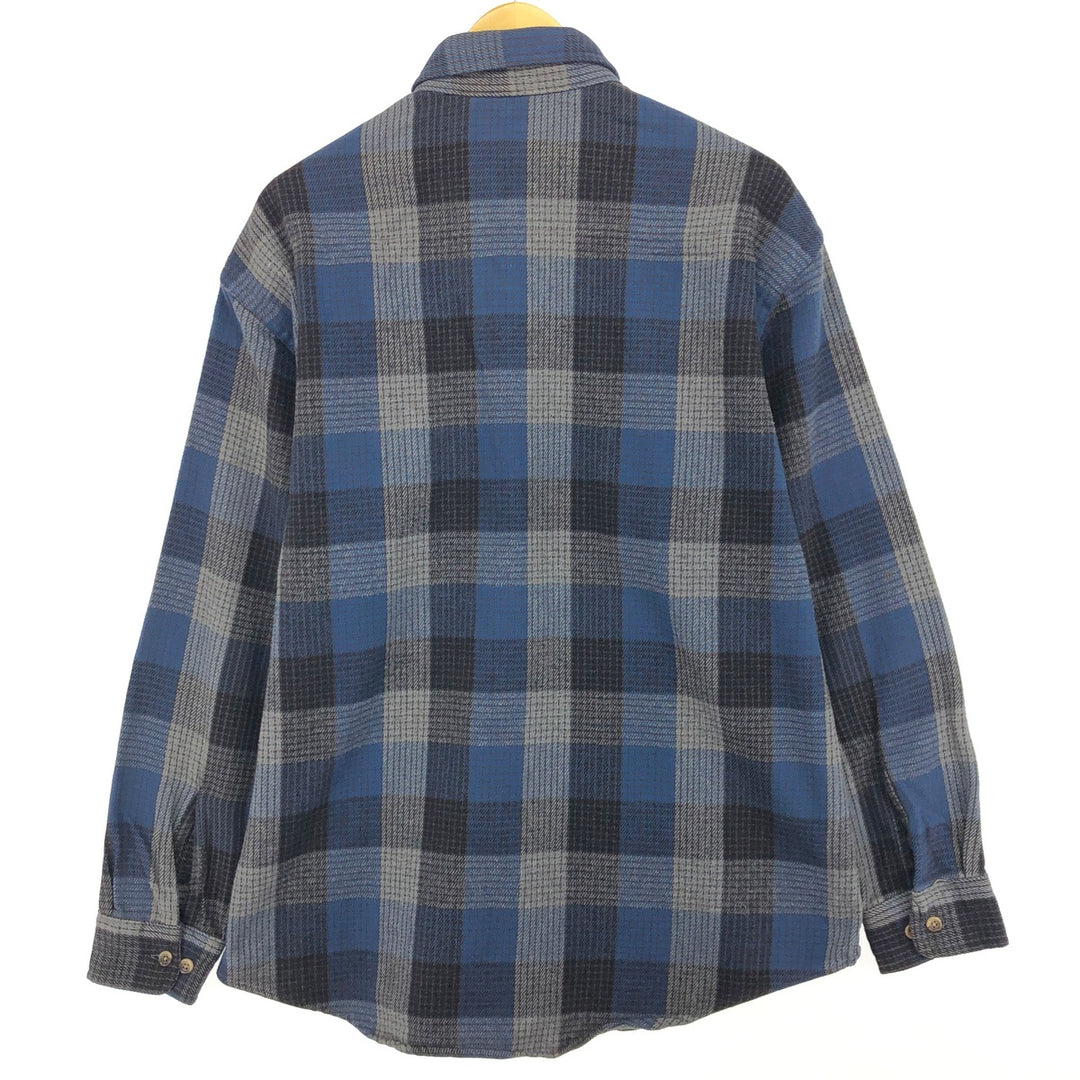 ST JOHN'S BAY Long Sleeve Heavy Flannel Check Shirt Men's XL /eaa490006