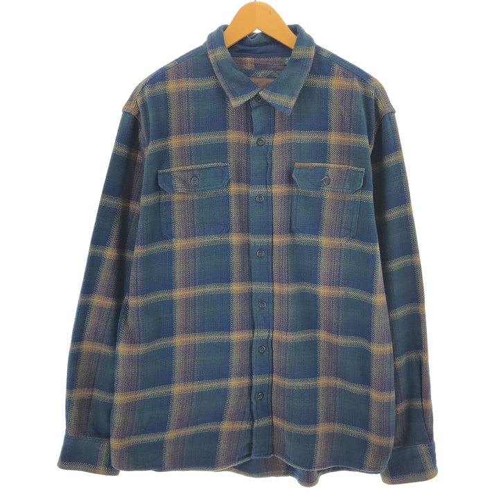 00'S ORVIS Long Sleeve Heavy Flannel Check Shirt Ombre Check Men's XL /eaa490013