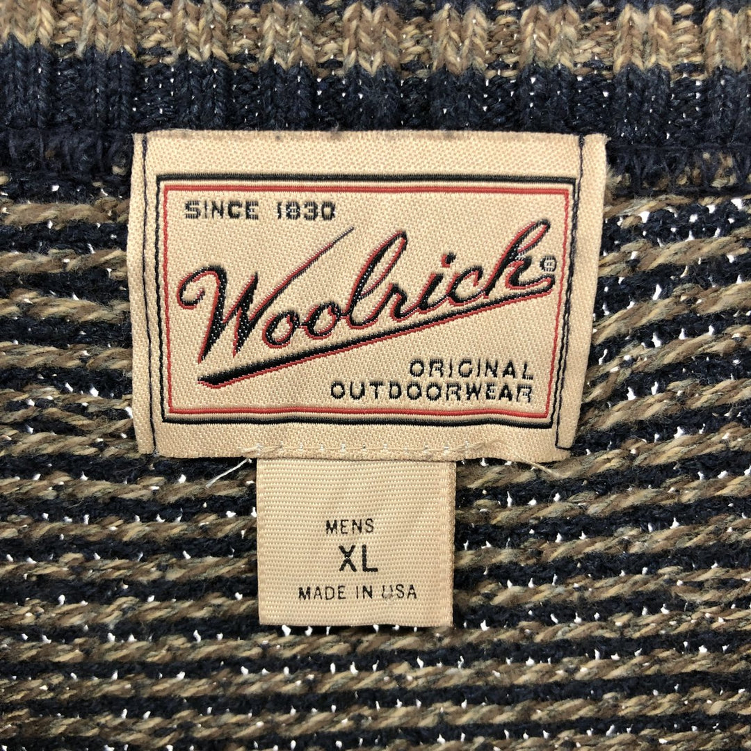 90'S WOOLRICH Birdseye Pattern Cotton Knit Sweater Made in USA Men's XL Vintage /eaa490123