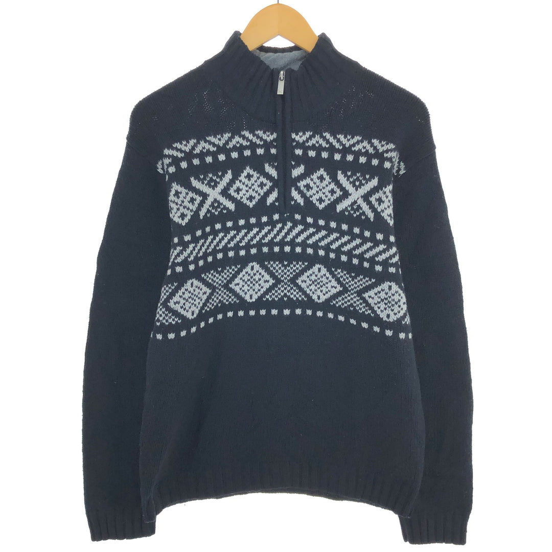Eddie Bauer All-over Print Wool Knit Half-Zip Sweater, Men's Size S / eaa490128
