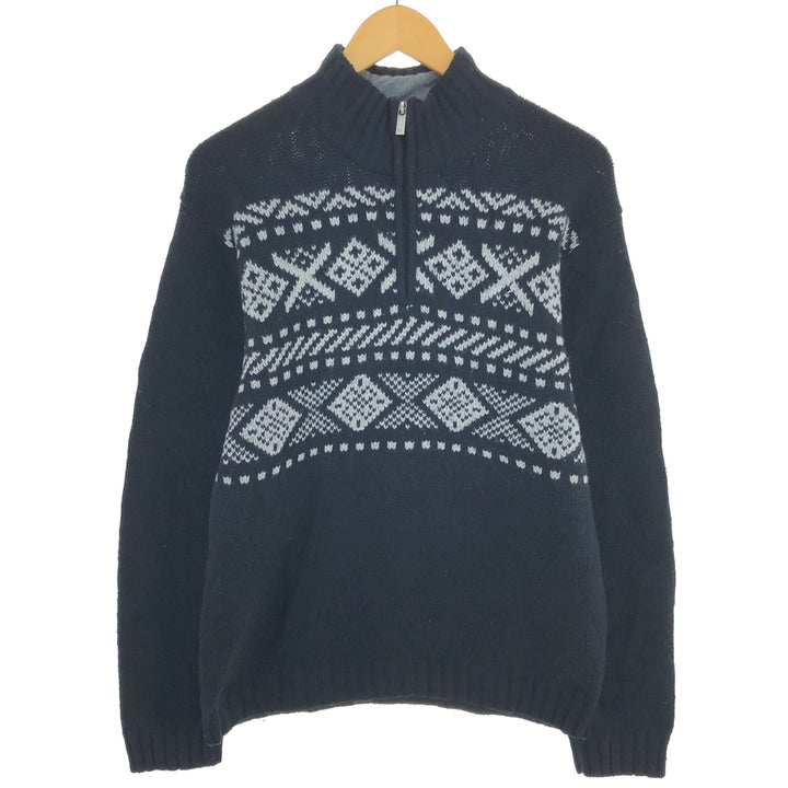 Eddie Bauer All-over Print Wool Knit Half-Zip Sweater, Men's Size S / eaa490128